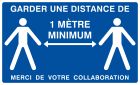 GARDER UNE DISTANCE DE 1 METRE MINIMUM 330X200mm (BLEU)