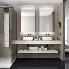 Plan de toilette COMPAKT 46 de 1201 á 1400 mm. avec deux vasques à poser CHÊNE A