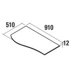 Plan de toilette MAM 900 droite pour plan vasque à poser MARBRE BLANC 910 x 12 x 510 mm