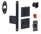 Serrure à condamnation carrée noir mat + accessoires