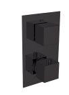 MITIGEUR THERMOSTATIQUE ENCASTRE 2 VOIES NOIR MANETTE CARREE