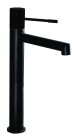 MITIGEUR LAVABO HAUT NOIR MAT AVEC VIDAGE MANETTE NOIRE SERIE DRAKAR
