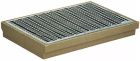Gratte-pieds complet avec bac en béton polyester et grille en métal déployé galvanisé, L 70 x l 50 x H 8cm