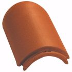 About d'arêtier demi rond à emboîtement grand modèle universelle terre cuite Rouge
