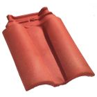 Tuile double bourrelet terre cuite - Méridionale Rose - long. 43 cm
