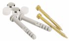 Lot de 2 fixations pour cuvette de WC 8x80mm avec caches pour une finition esthétique banc ou chromé