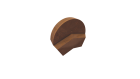 Fronton de rive ronde - regence terre cuite brun vieilli - long. 7,5 cm x larg. 31 cm