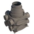 Caisson de distribution compact 6 piquages 12 connexions multidiam - vertical