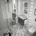 Meuble FUSSION CHROME 600 2 tiroirs  GRIS BRILLANT 598 x 540 x 450 mm