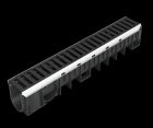 Caniveau avec 2 grilles fonte - long. 1m x larg. 100mm - classe E600
