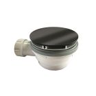 BONDE DE DOUCHE HAUTEUR 64 MM COUVERCLE EXTRA PLAT CHROME NOIR