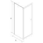 Parois de douche HABITAT avec profil noir Côte fixe TRANSPARENT 120 - 600x1950 mm