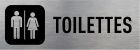 SIGNALETIQUE TOILETTES 210 MM X 75MM PLAQUE ALU