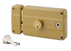 Serrure applique horizontale double cylindre gauche à fouillot