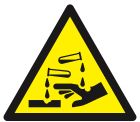 SIGNALISATION EXTERIEURE ET INTERIEURE - DANGER MATIERE CORROSIVE 100x100x100mm