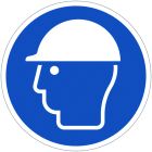 Panneau PVC rond 'casque obligatoire'