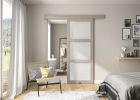 Porte en applique VERONE vitree 3 carreaux Chene taupe - larg. 83cm x haut. 204cm x ep. 40mm