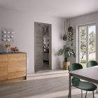 Bloc porte isotherme BERGAME (Chene grise) - Poussant gauche - L830mm