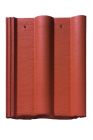 Tuile double romane beton rouge sienne - long. 42 cm x larg. 33 cm