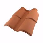 Double de rive Romane Canal terre cuite Brun Rustique - long. 45,2 cm x larg. 41,5 cm