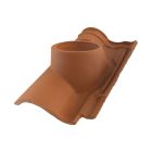 Tuile a douille diametre 150 Double Canal 12 terre cuite Rouge