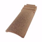 Sous-faitiere rive droite trois-quart pureau Double Canal 12 terre cuite Vieille Terre - long. 37,7 cm x larg. 17,9 cm