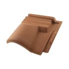 Sous-faitiere demi-pureau Romane Canal terre cuite Rouge Naturel - long. 25,5 cm x larg. 28 cm