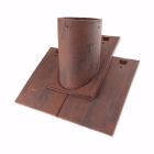 Tuile a douille diametre 100 Plate de France terre cuite Rouge flamme