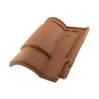 Tuile trois quart pureau Romane Canal terre cuite Rouge Naturel - long. 34,2 cm x larg. 29,4 cm