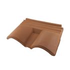 Double de rive sous-faitiere demi-pureau Romane Canal terre cuite Brun Rustique - long. 25,5 cm x larg. 38,8 cm