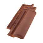 Un quart de Tuile Renaissance terre cuite Noir Graphite - long. 31,8 cm x larg. 15,7 cm