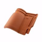 Tuile demi pureau Romane Canal terre cuite Brun Rustique - long. 25,78 cm x larg. 29,46 cm