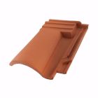 Sous-faitiere trois-quart pureau Double Canal 12 terre cuite Panache Fonce - long. 38 cm x larg. 23,3 cm