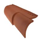 Rive ronde a ressaut gauche Romane Azur terre cuite Castelviel - long. 52,5 cm x larg. 20,5 cm