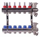 SOMATHERM FOR YOU - Ensemble complet de 2 collecteurs laiton chrome debitmetres integres pour Plancher Chauffant - 6 departs - Corps en laiton pour une meilleure durabilite - Finition chromee - Supports fixation fournis - Livre pre-monte