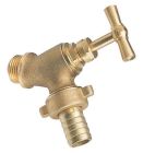 SOMATHERM FOR YOU - Robinet de puisage a potence - Modele court sortie oblique - Fiable, resistant et pratique - M 1/2' - Raccord au nez 3/4' - Corps laiton brut - ACS