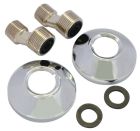 SOMATHERM FOR YOU - 2 Raccords laiton chrome excentre 11,5mm - M15/21-M20/27 + Rosace