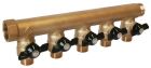SOMATHERM FOR YOU - Collecteur de distribution laiton a portee plate mf1' avec mini-vannes - 5 sorties