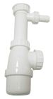 SOMATHERM FOR YOU - P119 - Siphon evier reglable avec prise pour machine a laver - Plastique blanc - 1 prise laterale pour machine a laver - hauteur reglable - arrivee ecrou 40/49 - sortie ecrou 40/49 avec joint americain pour tube Ø40