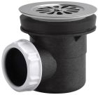 SOMATHERM FOR YOU - BB201 - Bonde douche NF Ø60 Sortie Horizontale - Bonde plastique. Ø 60mm - pour receveur gres, acier ou acrylique - sortie a coller Ø40 ou a visser 40/49 - grille inox.