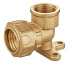 SOMATHERM FOR YOU - Raccord laiton a Serrage Exterieur coude applique murale - La fiablilite optimale pour un raccordement ultra-rapide - Tube PE diametre 25mm - F 3/4' - Economique et fiable - ACS