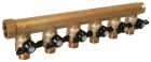 SOMATHERM FOR YOU - Collecteur de distribution laiton a portee plate mf1' avec mini-vannes - 6 sorties