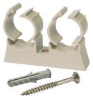 SOMATHERM FOR YOU - Lot de 10 Attaches de fixation double pour tube diametre 20mm