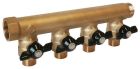 SOMATHERM FOR YOU - Collecteur de distribution laiton a portee plate mf1' avec mini-vannes - 4 sorties