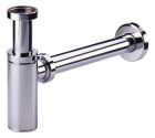 SOMATHERM FOR YOU - BB412 - Siphon de lavabo design tube arrondi - Evacuation Ø 32 - Entree 33/42 (1'1/4) - Sortie Ø 32 mm - Garde d'eau : 50 mm - Sortie murale longueur 300 mm - Finition chromee