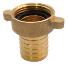 SOMATHERM FOR YOU - Raccord cannele droit 2 pieces - Fiable, rapide et facile a connecter - Pour tuyau d arrosage Ø15mm - Ecrou tournant a ailettes 3/4' - Laiton