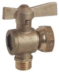 SOMATHERM FOR YOU - Robinet d'arret equerre laiton a sphere pour compteur - Facile et rapide a connecter - M 3/4' - Ecrou tournant 3/4' - Manette papillon - ACS