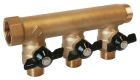 SOMATHERM FOR YOU - Collecteur de distribution laiton a portee plate mf1' avec mini-vannes - 3 sorties