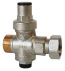 SOMATHERM FOR YOU - Reducteur de pression a piston - Corps en laiton nickele - Ecrou tournant-Male 20/27 - Prise manometre sur le dessous - Reglage de la pression de sortie par vis fendue - Pression entree maxi : 16 bars