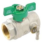 SOMATHERM FOR YOU - Vanne a sphere NF - FF 3/4' - A purge - PN 40 - La plus resistante du marche approuvee par la norme NF - Garantie 10 ans - Passage integral - Manette papillon - Filetage renforce